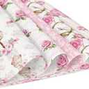 24Sheets Pink Rose Scrapbook Paper Pad, Romantic Flower Double Sided Craft Decorative Paper, DIY Card Making Album Magazine Decoration for Wedding Birthday Baby Shower Party Supplies