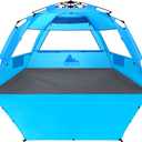 NXONE XL Pop Up Beach Tent, Deluxe Sun Shade Shelter for 4 Person, UPF 50+ Protection, Windproof Beach Shade, Extendable Floor with 3 Ventilating Windows Plus Carrying Bag, Stakes and Guy Lines, X-Large