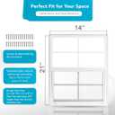 PRO FLEX 2 Pack Shed Window 14" x 21" - Ultra Thick White Aluminum Flush Mount with Tempered Glass and Screen - Shed Windows with Vertical Slider and Screws for Chicken Coop, Sheds, Barns, Playhouses