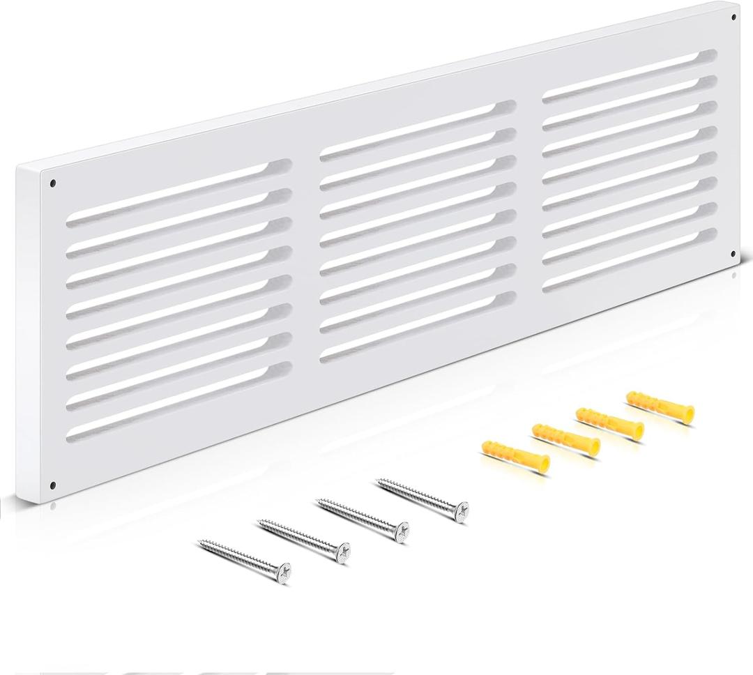 Colingmill 1 Pcs Decorative Return Air Vent Cover 24 x 8.5 x 3/4 Inch (22x6 Duct Opening) White MDF Modern Farmhouse Wall Vent Grille High Airflow Cold Air Return HVAC Cover for Wall Baseboard