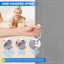 Retractable Baby Gate, Extra Wide Safety Kids or Pets Gate, 33 Tall, Extends to 55 Wide, Mesh Safety Dog Gate for Stairs, Indoor, Outdoor, Doorways, Hallways, Easy to Wipe(Grey)