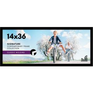 Americanflat 14x36 Poster Frame with Polished Plexiglass - Signature Collection - Gallery-Style Frames Made of Engineered Wood - Photo Frame for Wall Display - Black