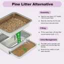 Dual-Layer Stainless Steel Cat Sifting Litter Box - Odor Control Tray with Zeolite Litter Pellets, Includes Scoop, Pads & Trays