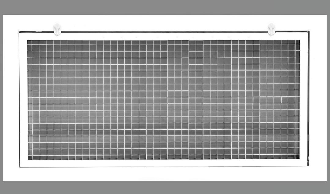 HVAC Premium 24'' x 10'' Cube Core Eggcrate Return Air Filter Grille for 1'' Filter - Aluminum - White [Outer Dimensions: 26.5'' x 12.5]