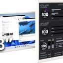 WOWNOVA 8 Inch LCD Screen Inside PC Case Screen (Desktop Mode Added), 1 Click 1 Cable to Get Started Computer Temperature Display Monitor, Sensor Panel for Inside PC Case with Screen (White)