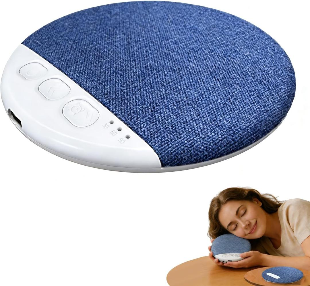 Sleep Pillow Speaker, Pillow Speaker with White Noise Timer Sleep Aid with Stereo Bass Private Sleep Headphones (Blue)