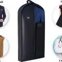 Luxury Storage Garment Bag for Men Suit, Long Women Dress, Tuxedo, Uniform | 47 Inch + 5 Inch Side Gusset | Hanging, Breathable, Foldable Clothes Cover and Protector