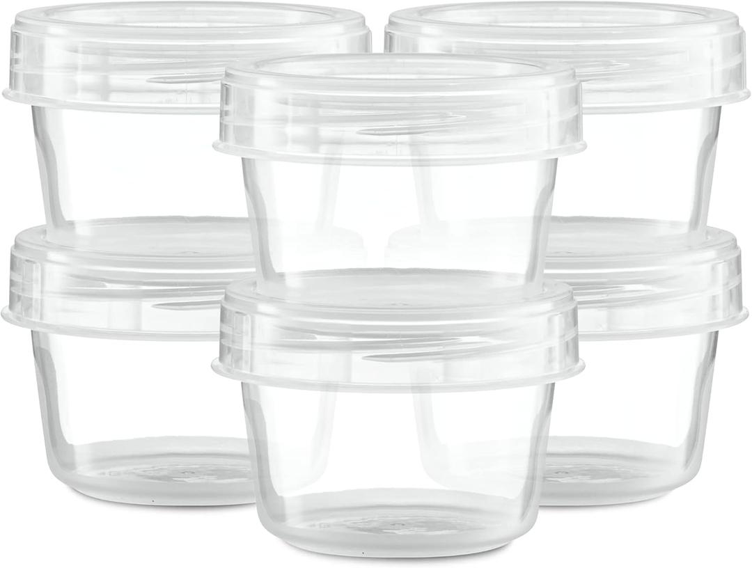 (4 Ounce 20 Pack) Clear Twist cap Containers With Clear Screw on Lids Twist Top Food Storage Freezer Containers