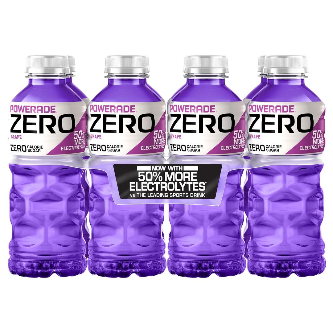 POWERADE Electrolyte Enhanced Zero Sugar Grape Sports Drink, 20 Ounce (Pack of 8) DEC 07 2026