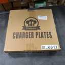 White Charger Plates,13 Inch Reef Plastic Chargers for Dinner Plate, 6 Pack