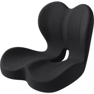 Ergonomic Lab-Designed Memory Foam Seat Cushion for Office Chair, Car Seat for Driving, Truck Seat, Driver Seat, Sciatica, Tailbone & Coccyx Pain Relief, Lumbar and Lower Back SupportBlack