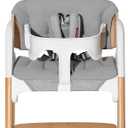 Momcozy High Chair Cushion & Backrest Set - Ergonomic Support for Dinerpal Chairs, Machine Washable Gray Seat Pad with Non-Slip Design