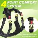 No Pull Dog Harness for Medium Dogs, 4 Secure Quick-Release Buckles & 2 Metal Leash Clips, Soft Control Handle, No-Choke Fit for Walking, Training & Everyday Use, Black, M