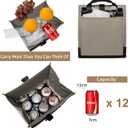 SUNNY BIRD Insulated Lunch Bag Rolltop Lunch Box Tote Bag for Women, Men, Adults and Teens (Grey and black)