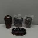 Essentra Home 4-Piece Bronze Bathroom Accessory Set, Complete Set Includes: Toothbrush Holder, Lotion Dispenser, Tumbler and Soap Dish