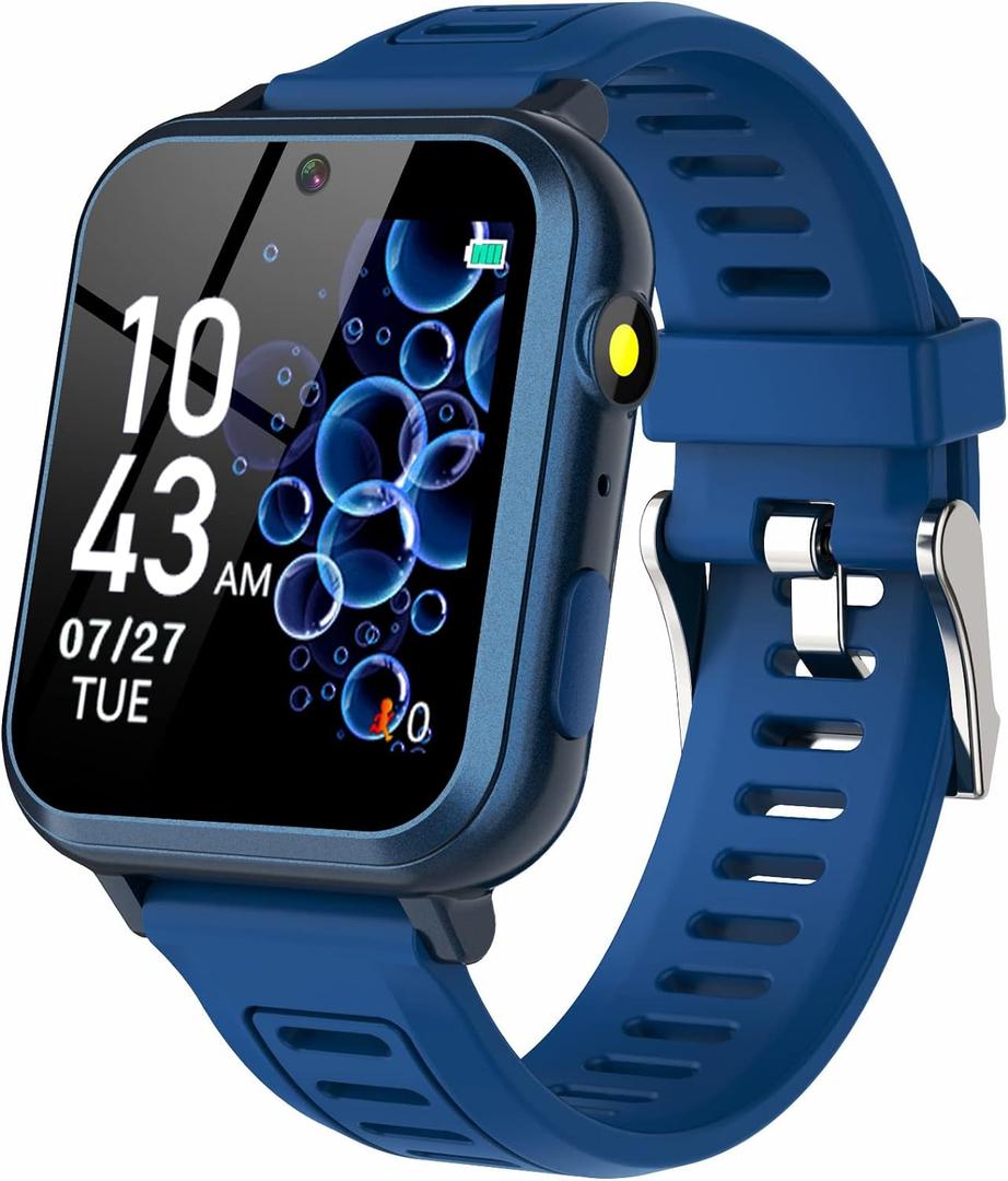 Phyulls Smart Watch for Kids with 39 Games Alarm Clock, Touchscreen, Calendaring Camera Music Player Time Display Video & Audio Recording, Toys for 3-12 Years Old Boys (blue)