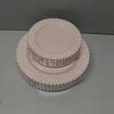 U-QE 60PCS Pink Plastic Plates - Heavy Duty Beaded Pink Valentines Plates for Valentine's Day, Party, Wedding - Serving 30 Guests Include 30PCS 10inch Dinner Plate & 30PCS 7inch Dessert Plate