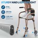 Narrow Folding Walkers for Seniors with Seat, Compact Travel Walker