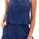 Tempt Me Romper One Piece Swimsuits with Short - Women Boyleg with Pockets Bathing Suit Modest Swimwear L