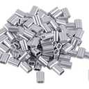 50Pcs Aluminum Crimping Loop Sleeves Cable Crimp for 3/ 16" Wire Rope End