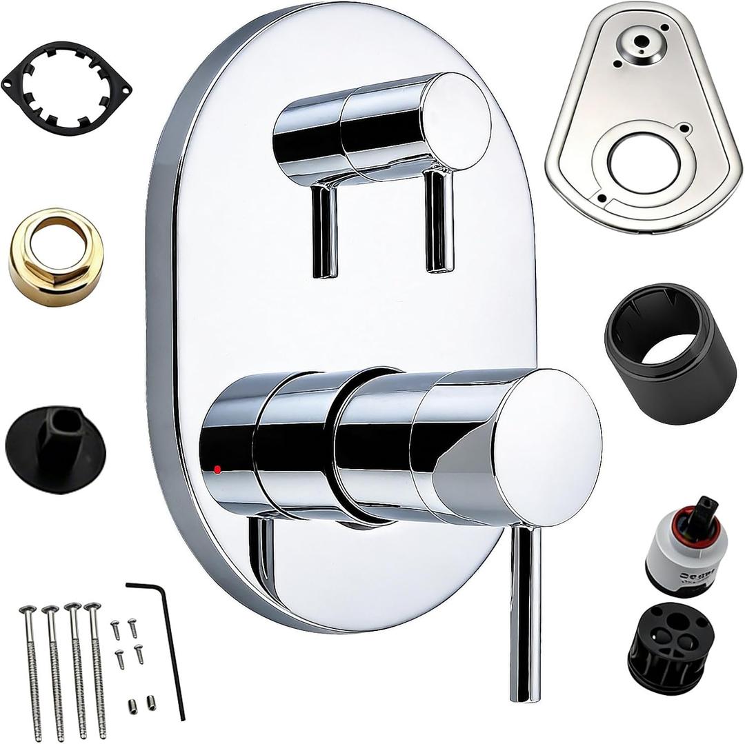 UT3290 Chrome Shower Valve Trim Kit for Moen Align M-CORE 3-Series 2-Handle Shower Faucet Trim, Shower Handle trim Includes 1213 Cartridge for Moen U232 U362 M-CORE Mixing Valve, Valve Required