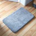 Soft Memory Foam Fluzzy Thick Plush Shaggy Bath Rugs,Extra Soft and Absorbent Cozy Microfiber Bath Carpets,Non-Slip Machine Washable Quick Dry Shower Bathtub Mat(Grey/Gray,19" x 31")