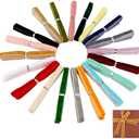 Set of 2, Vibrant Velvet Ribbon Set 40 Yards (2 Yards X 20 Colors) 3/8 Inch LVYOUIF Single-Sided Velvet Ribbon Trim for Christmas Trees Gift Wrapping Bouquets Wedding Decor and DIY Crafts