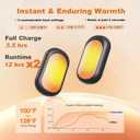 Rechargeable Hand Warmers 2 Pack, 24 Hours Electric Hand Warmers with 3 Heat Settings, USB-C Fast Charge Portable Pocket Heater for Arthritis, Raynaud's, Outdoor Camping, Gifts for Men Women