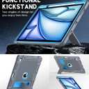 Azzsy Case for iPad Air 13 Inch (M4/M3/M2) 2026/2025/2024, [Built-in Pencil Holder] Heavy Duty Shockproof Rugged Protective Case for 13 inch iPad Air (2026/2025/2024 Version), Gray