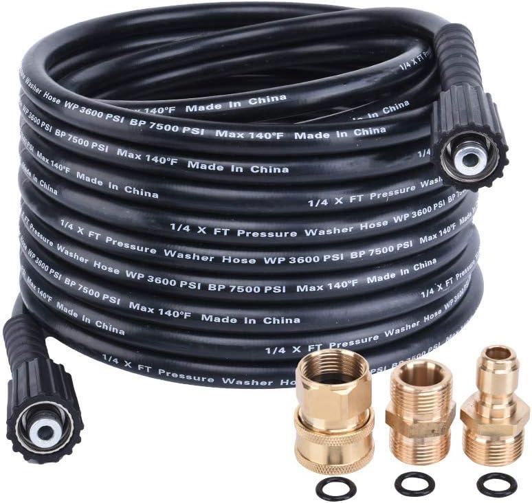 25 Ft High Pressure Washer Hose, Upgraded Power Washer Hose for Replacement and Extension, M22 14mm or M22 15mm