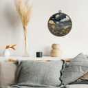 Giosve Vintage Floral Round Wall Art Canvas Framed Poster, Retro Moon Cloud Cottagecore Wildflower Botanical Hanging Wall Sculptures for Home Bedroom Living Room Decor, 10x10 Inch