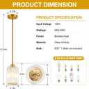 3 Pack Brushed Gold Pendant Lights Kitchen Island, Modern Crystal Chandelier Kitchen Pendant Lighting Over Island, Adjustable Hanging Mini Light Fixtures for Dining Room Hallway Corridor Bedroom