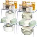 Acrylic Cabinet Organizer, Set of 4 Spice Rack Organizer for Cabinet, Desk Countertop Shelf Organizer, Pantry Kitchen Storage and Organization, Stackable Shelves House Essentials for Gift