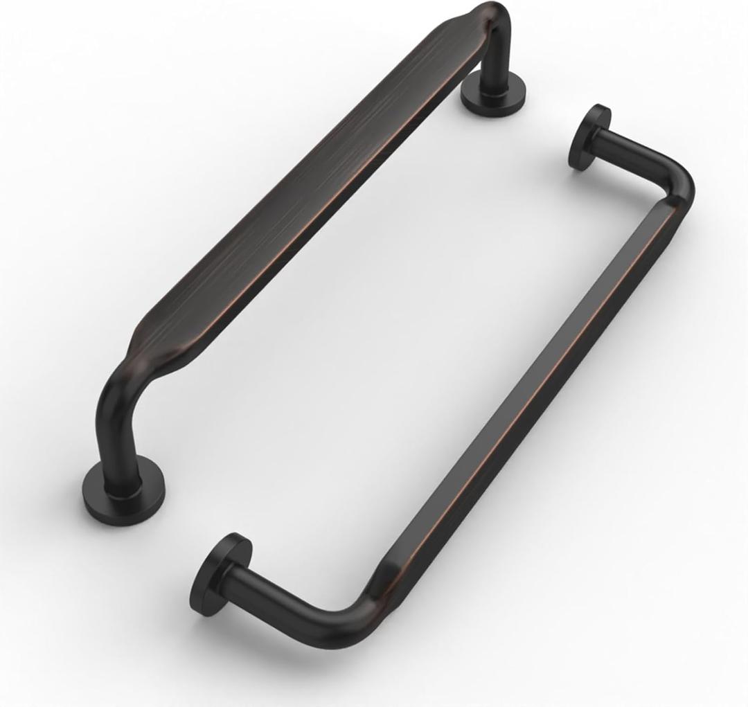 FILTA 10 Pack 5 Inch(128mm) Oil Rubbed Bronze Cabinet Pulls,Stylish Kitchen Cabinet Handles Zinc Alloy Cabinet Hardware for Kitchen Cabinets and Dresser Drawers (5" Hole Center)