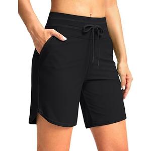 G Gradual Women's 7" High Waisted Swim Board Shorts with Pockets Quick Dry Beach Swimming Shorts for Women with Liner M