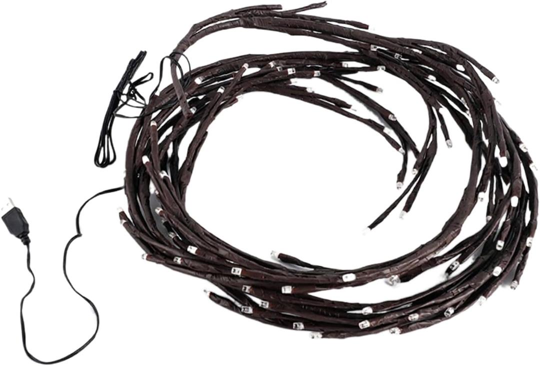 Willow Vine Lights with Remote, 8 Modes Fairy Lights with Flexible Branches, USB Powered Enchanted Wall Decoration for Christmas Home Decor, Bedroom, Wedding, Party Warm White (1.6m 72 Lights)