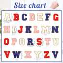 104 Pcs Wedding Iron on Letters Patches Chenille A-Z Repair Alphabet Applique Patches Bride Embroidered Letter Sew on with Gold Border for Bags Shirts(2.36'',Bright Color)