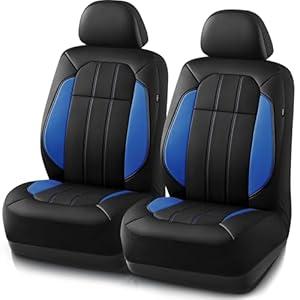 Road Comforts Premium Leather Front Seat Cover – Luxurious, Airbag-Compatible, Ergonomic Design with Non-Slip Fit, Universal for Cars, SUVs, Trucks, and Vans - Blue