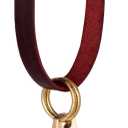 Brass Hanging Entry Bell Decorative Doorbell with Leather Strap for Home Barn Farmhouse Store Wall Decor Brass Finish 1 Piece 2 Inch (Design 07)