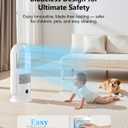 ULTTY Bladeless Tower Fan for Bedroom, Ultra Quiet Standing Fan, 9 Speeds 3 Modes, 8H Timer, Oscillating Bladeless Fan for Indoors, Safe Floor Fan for Bedroom Home Office, White, Medium