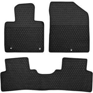 Car Floor Mats Custom Fit for Hyundai Santa Fe 2021 2022 2023 2024 Non Hybrid Odorless Washable Heavy Duty Rubber (All Weather) Floor Liners Set Black