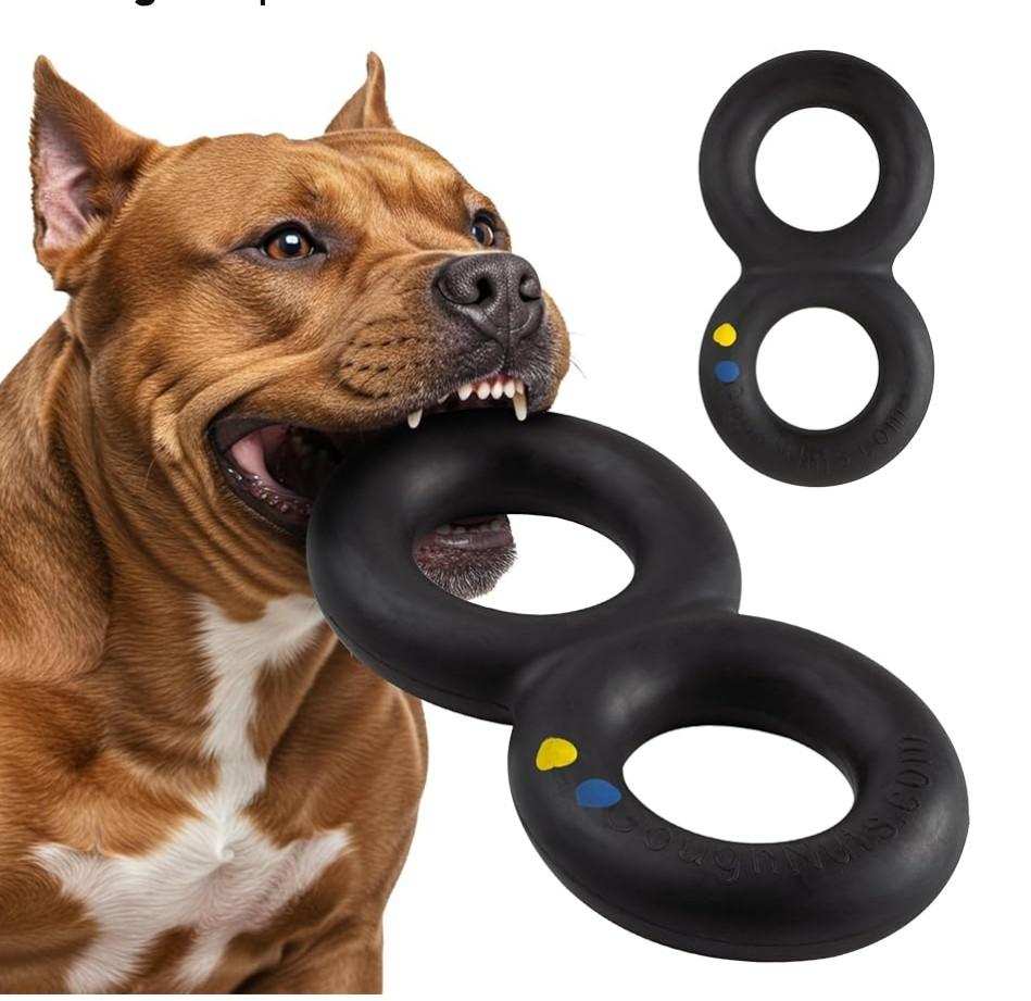 Goughnuts — Dog Toys for Aggressive Chewers | Virtually Indestructible Pull Toy for Large Breeds Such as Pit Bulls and German Shepherds | Heavy Duty Tug Dog Toy | Large | Black