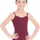 Capezio Girls' Classics V-Neck Camisole Leotard (Medium, Burgundy)