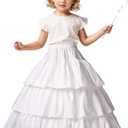 BEAUTELICATE Girls Hoop Petticoat 100% Cotton Crinoline Underskirt for Kids Flower Dress Slips Light Ivory (13-16 Years)