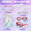 Geiserailie 48 Pcs Singer Friendship Party Favors Bulk Era Music Birthday Favors Friendship Bracelets Disco Ball Keychain Heart Sunglasses Gift Bags for Girls Women Fans Party Birthday Decorations