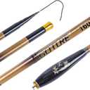 Goture Compact Telescopic Mini Pocket Fishing Rods, Bamboo Ultra Lightweight High Strength, River Dike Fishing Rods Fit for Beginners, 11FT Yellow
