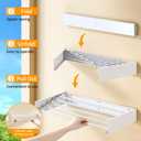 32in Wall Mounted Drying Rack Foldable Retractable 60lbs 5 Rods