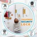 Child Proof Door Locks High Home Security Door Lock Reinforcement Night Kids Safety with 3" Stop Withstand 800 lbs for Inward Swinging Front Door Metal Flip Deadbolt Latch Defend Home