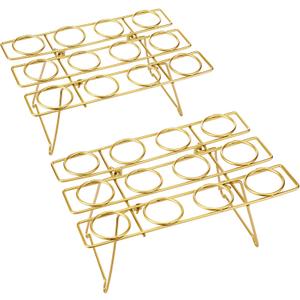 Patelai 2 Pieces Ice Cream Cone Baking Racks Cupcake Display Racks Cupcake Cone Stands Cupcakes Holders for Home Kitchen Baking Cooking Ice Cream Tools Supplies(Gold)
