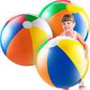 24-inch Giant Beach Ball - (pack Of 3) Big Inflatable Beach Balls For Pool Toys, Blow Up large inflatable ball Toys For Kids Pool Parties, Themed Birthdays, Beach Events, Summer Party Decorations